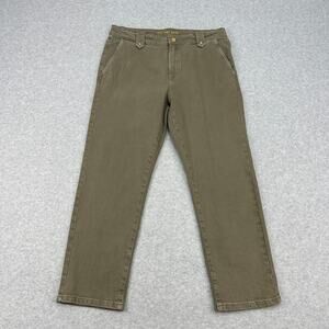 Michael Kors Chino Pants WMNS 10 Olive Green Straight Leg High Rise QS49055E9U